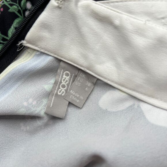 Asos Handkerchief Floral Halter Midi Dress Size 6 - Picture 8 of 9